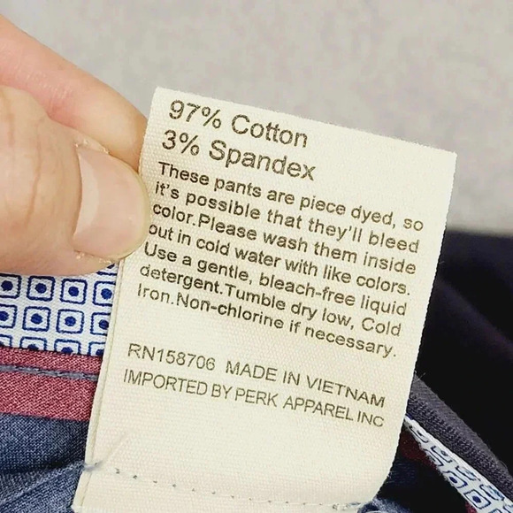 Perk Mens Slim Fit Stretch Chino 42/30 Cotton Spandex  16PT - Picture 5 of 7